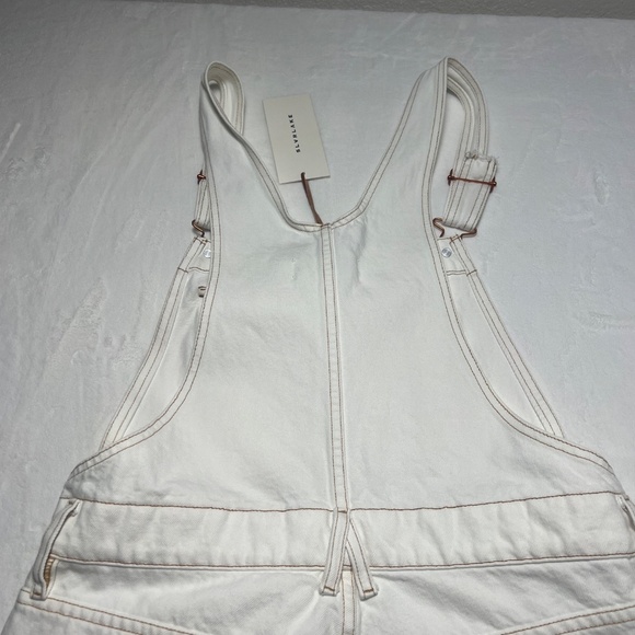 NWT SLVRLAKE + Net Sustain Organic Denim Overalls In Natural White - Picture 6 of 11